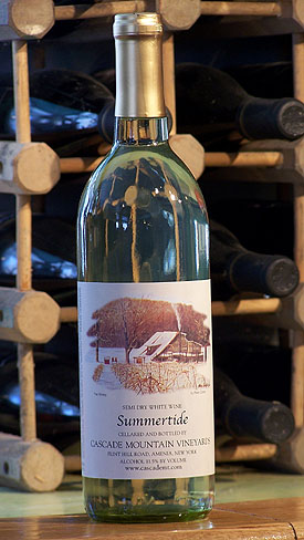 Photo of a bottle of wine from Cascade Mountain Winery